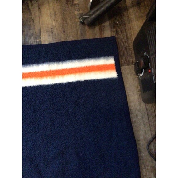 Chicago Bears Biederlack Blanket Blue Orange Fuzzy 56x44 - Picture 6 of 16